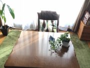 テーブルに向かってありがとうと呟く変なヒト